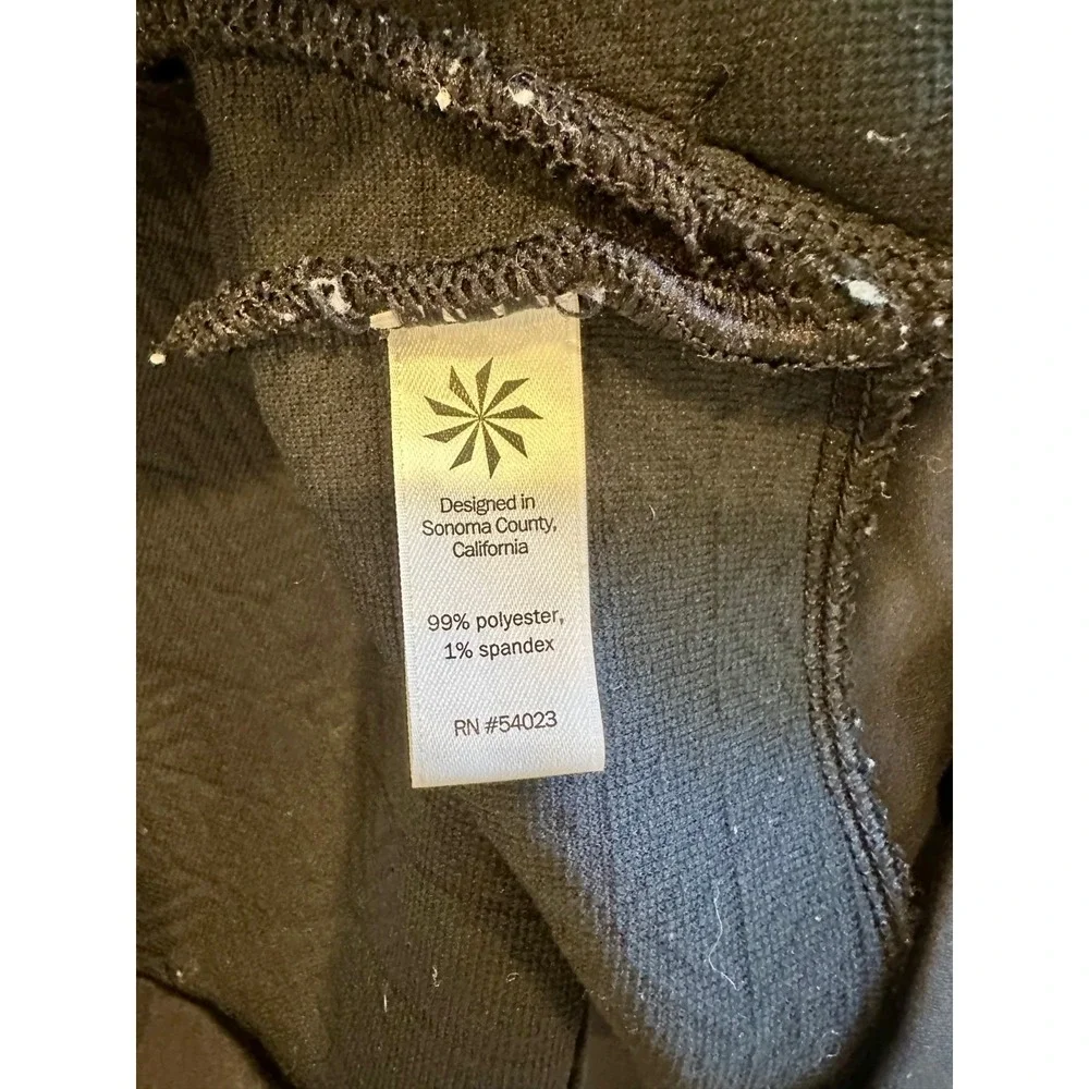ATHLETA Jacquard‎ Elevation Pullover Sweatshirt Sz S Black Funnel Neck Pockets